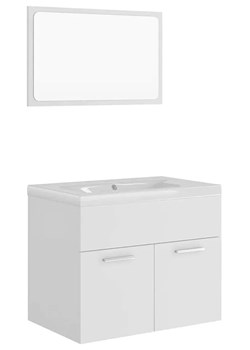 Minimalistyczny zestaw mebli do łazienki z umywalką 60 cm biały mat Z0-F99 ze sklepu Edinos.pl w kategorii Dom - zdjęcie 176263495