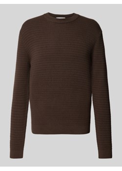 Sweter z dzianiny z prążkowanymi wykończeniami ze sklepu Peek&Cloppenburg  w kategorii Swetry męskie - zdjęcie 176267715