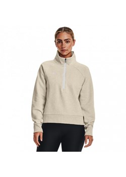 Damska bluza dresowa nierozpinana bez kaptura Under Armour UA Rival Fleece HZ - beżowa ze sklepu Sportstylestory.com w kategorii Bluzy damskie - zdjęcie 176280755