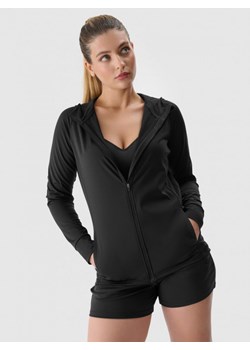 Damska bluza treningowa 4F 4FWSS24TFSWF270 - czarna ze sklepu Sportstylestory.com w kategorii Bluzy damskie - zdjęcie 176280916