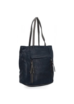 Uniwersalna Torebka Damska Plecak 2w1 firmy Hernan HB0355-1 Granatowa/Szara ze sklepu PaniTorbalska w kategorii Torby Shopper bag - zdjęcie 176282249