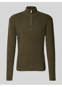 Sweter z dzianiny ze stójką model ‘THEO’ ze sklepu Peek&Cloppenburg  w kategorii Swetry męskie - zdjęcie 176284396