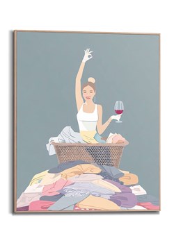 Orangewallz Druk artystyczny &quot;Laundry Wine&quot; w ramce ze sklepu Limango Polska w kategorii Obrazy - zdjęcie 176284958