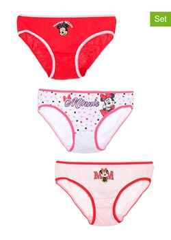 Disney Minnie Mouse Majtki (3 pary) &quot;Minnie&quot; w kolorze białym, czerwonym i jasnoróżowym ze sklepu Limango Polska w kategorii Majtki dziecięce - zdjęcie 176285366