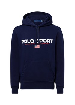 Polo Sport Męski sweter z kapturem Mężczyźni granatowy jednolity ze sklepu vangraaf w kategorii Bluzy męskie - zdjęcie 176289508