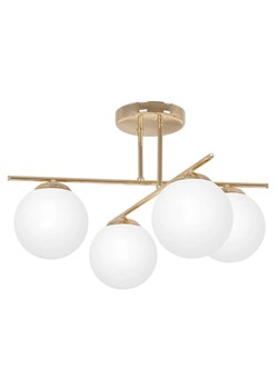 Złoto-biała lampa sufitowa z 4 szklanymi kloszami - A673-Didaro ze sklepu Edinos.pl w kategorii Lampy sufitowe - zdjęcie 176289805