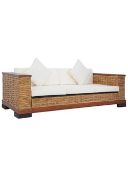 Sofa Otma 3A trzyosobowa - rattan + brąz ze sklepu Edinos.pl w kategorii Sofy i kanapy - zdjęcie 176290245