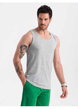 Męska bawełniana koszulka tank top BASIC – szary melanż V2 OM-TSBT-0192 ze sklepu ombre w kategorii T-shirty męskie - zdjęcie 176299546