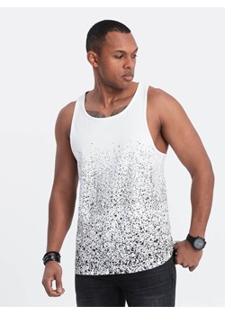 Tank top męski bawełniany z gradientowym nadrukiem - biały V1 OM-TSTT-22SS-001 ze sklepu ombre w kategorii T-shirty męskie - zdjęcie 176300905