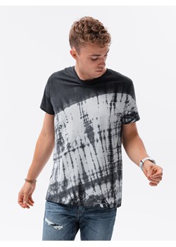 T-shirt męski bawełniany TIE DYE - grafitowy V1 S1617 ze sklepu ombre w kategorii T-shirty męskie - zdjęcie 176301209