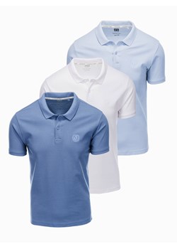 Zestaw koszulek męskich polo z dzianiny pique 3-pak - mix V13 Z28 ze sklepu ombre w kategorii T-shirty męskie - zdjęcie 176302288