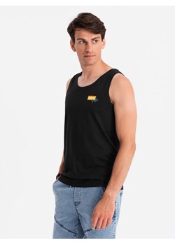 Męski bawełniany tank top z nadrukiem Summer Vibe – czarny V1 OM-TSTT-0191 ze sklepu ombre w kategorii T-shirty męskie - zdjęcie 176302466