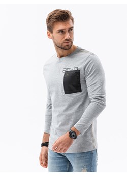 Longsleeve męski z kieszonką - szary melanż V3 L130 ze sklepu ombre w kategorii T-shirty męskie - zdjęcie 176306498