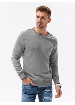 Bluza męska bez kaptura BASIC - szary melanż V2 B978 ze sklepu ombre w kategorii Bluzy męskie - zdjęcie 176306626