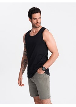 Męska bawełniana koszulka tank top BASIC – czarna V3 OM-TSBT-0192 ze sklepu ombre w kategorii T-shirty męskie - zdjęcie 176306667