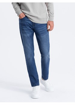 Spodnie męskie jeansowe SLIM FIT - niebieskie V3 OM-PADP-0110 ze sklepu ombre w kategorii Jeansy męskie - zdjęcie 176307149