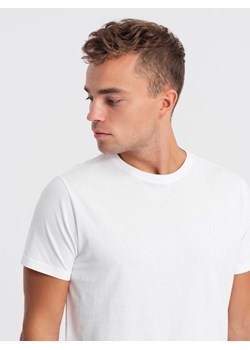 T-shirt męski klasyczny bawełniany BASIC - biały V14 OM-TSBS-0146 ze sklepu ombre w kategorii T-shirty męskie - zdjęcie 176307209