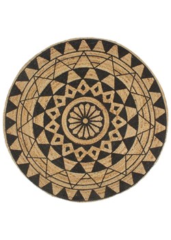 Czarny okragły dywanik retro 90 cm B4-L18 ze sklepu Edinos.pl w kategorii Dywany - zdjęcie 176309058