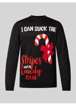 Sweter świąteczny z prążkowanymi wykończeniami model ‘XMAS’ ze sklepu Peek&Cloppenburg  w kategorii Swetry męskie - zdjęcie 176310676
