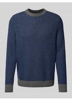 Sweter z dzianiny z żywej wełny z okrągłym dekoltem ze sklepu Peek&Cloppenburg  w kategorii Swetry męskie - zdjęcie 176310775