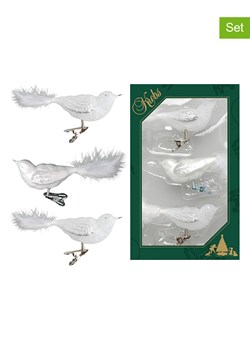 Krebs Glas Lauscha Ozdoby choinkowe (3 szt.) w kolorze białym ze sklepu Limango Polska w kategorii Dekoracje bożonarodzeniowe - zdjęcie 176315596