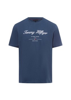 Tommy Hilfiger Koszulka męska Mężczyźni Bawełna indygo jednolity ze sklepu vangraaf w kategorii T-shirty męskie - zdjęcie 176316366