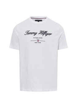 Tommy Hilfiger Koszulka męska Mężczyźni Bawełna biały jednolity ze sklepu vangraaf w kategorii T-shirty męskie - zdjęcie 176316368