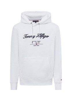 Tommy Hilfiger Męski sweter z kapturem Mężczyźni Bawełna biały jednolity ze sklepu vangraaf w kategorii Bluzy męskie - zdjęcie 176316369