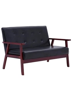 2 osobowa czarna sofa retro R3-F01 ze sklepu Edinos.pl w kategorii Sofy i kanapy - zdjęcie 176316868