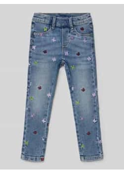 Jeansy o kroju tapered fit ze średnim stanem i elastycznym pasem - id: 1992956_skip3 - marki s.Oliver - 176318096 Jeansy o kroju tapered fit ze średnim stanem i elastycznym pasem ze sklepu Peek&Cloppenburg w kategorii Spodnie dziewczęce - zdjęcie 176318096