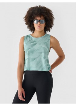 Damski crop top 4F 4FRAW24TSLEF183 - zielony ze sklepu Sportstylestory.com w kategorii Bluzki damskie - zdjęcie 176322055