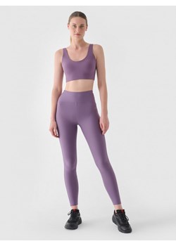 Damskie legginsy treningowe 4F 4FRAW24TFTIF353 - fioletowe ze sklepu Sportstylestory.com w kategorii Spodnie damskie - zdjęcie 176322446