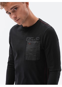 Longsleeve męski z kieszonką - czarny V6 L130 ze sklepu ombre w kategorii T-shirty męskie - zdjęcie 176326727