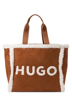 HUGO Sprzedawca damski - Becky Kobiety koniakowy jednolity ze sklepu vangraaf w kategorii Torby Shopper bag - zdjęcie 176327719