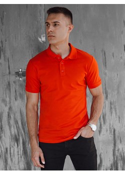 Koszulka męska polo pomarańczowa Dstreet PX0609 ze sklepu DSTREET.PL w kategorii T-shirty męskie - zdjęcie 176329787