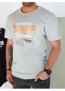 Koszulka męska z nadrukiem szara Dstreet RX5488 ze sklepu DSTREET.PL w kategorii T-shirty męskie - zdjęcie 176329959