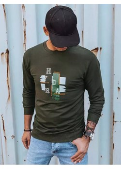 Bluza męska z nadrukiem khaki Dstreet BX5351 ze sklepu DSTREET.PL w kategorii Bluzy męskie - zdjęcie 176331278