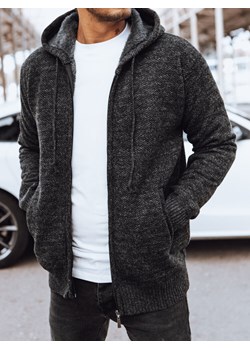 Sweter męski ocieplany ciemnoszary Dstreet WX2155 ze sklepu DSTREET.PL w kategorii Swetry męskie - zdjęcie 176331939