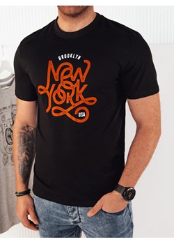 Koszulka męska z nadrukiem czarna Dstreet RX5368 ze sklepu DSTREET.PL w kategorii T-shirty męskie - zdjęcie 176333147