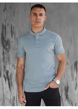 Koszulka męska polo błękitna Dstreet PX0608 ze sklepu DSTREET.PL w kategorii T-shirty męskie - zdjęcie 176334248