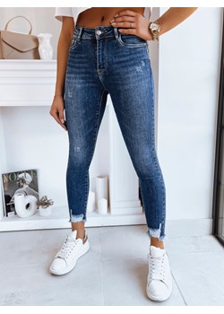 Spodnie damskie jeansowe skinny fit DURIN ciemnoniebieskie Dstreet UY1727 ze sklepu DSTREET.PL w kategorii Jeansy damskie - zdjęcie 176334795