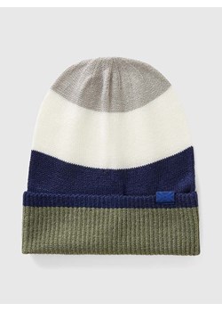 Benetton Czapka beanie w kolorze granatowo-oliwkowo-kremowym ze sklepu Limango Polska w kategorii Czapki dziecięce - zdjęcie 176356799