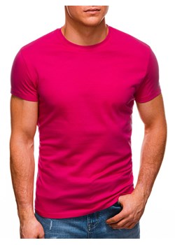 T-shirt męski basic 970S - ciemnoróżowy ze sklepu Edoti w kategorii T-shirty męskie - zdjęcie 176357387