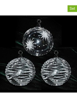 Krebs Glas Lauscha Bombki (3 szt.) w kolorze srebrnym - Ø 8 cm ze sklepu Limango Polska w kategorii Dekoracje bożonarodzeniowe - zdjęcie 176360269