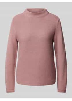Sweter o kroju slim fit z dzianiny z wysokiej jakości bawełny z drobnym ściegiem lewym ze sklepu Peek&Cloppenburg  w kategorii Swetry damskie - zdjęcie 176361749