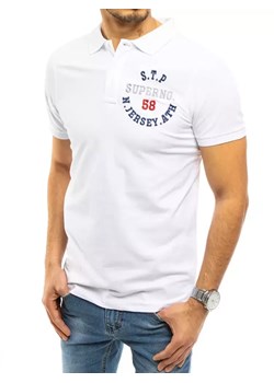 Koszulka polo męska biała Dstreet PX0419 ze sklepu DSTREET.PL w kategorii T-shirty męskie - zdjęcie 176363585