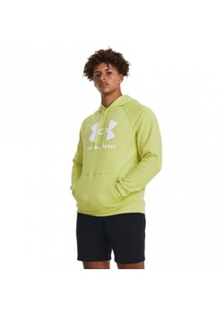 Męska bluza dresowa nierozpinana z kapturem Under Armour UA Rival Fleece Logo HD - żółta ze sklepu Sportstylestory.com w kategorii Bluzy męskie - zdjęcie 176369777