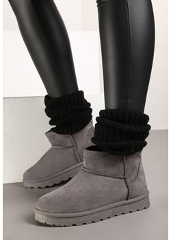 Szare Casualowe Ocieplane Śniegowce na Płaskiej Podeszwie Emelunetta - id: T002-39-GREY - marki Renee - 176388318 Szare Casualowe Ocieplane Śniegowce na Płaskiej Podeszwie Emelunetta ze sklepu renee.pl w kategorii Śniegowce damskie - zdjęcie 176388318