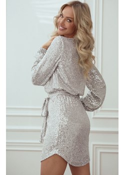 GLOSS Sukienka mini z cekinami w kolorze srebrnym, Kolor srebrny, Rozmiar S/M, PRIMODO ze sklepu Intymna w kategorii Sukienki - zdjęcie 176391059