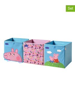 Lifeney Pudełka (3 szt.) &quot;Peppa&quot; w kolorze błękitno-jasnoróżowym - 33 x 33 x 33 cm ze sklepu Limango Polska w kategorii Kosze i pudełka na zabawki - zdjęcie 176393998